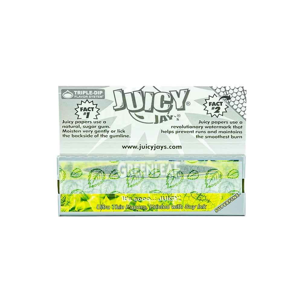 Juicy Jay's Super Fine Rolling Papers - Green Leaf - 1 1/4"