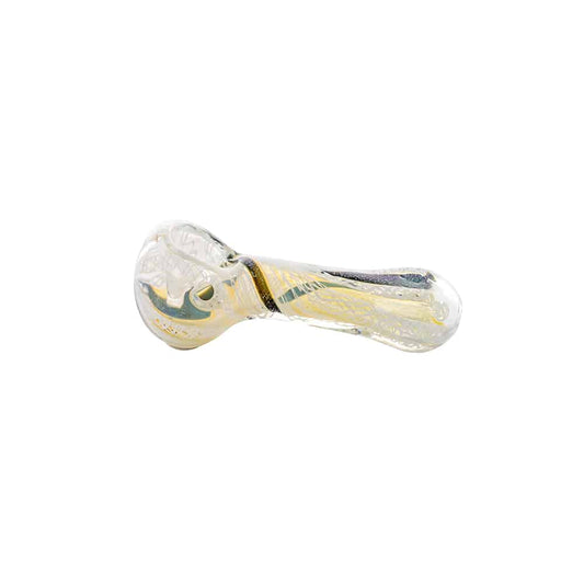 3.5" Dichro Silver Fumed Twisted Spoon Pipe image 1