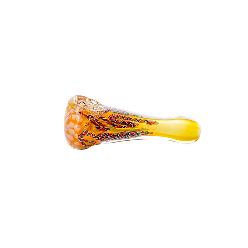 3.5" Gold Fumed Design Spoon Pipe image 1