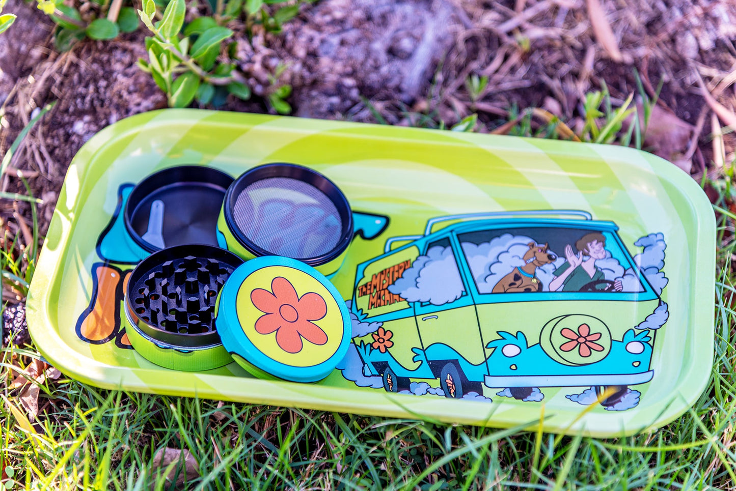 Puff Plate "Light It Up " Scooby | Matching Tray &amp; Grinder Set image 4