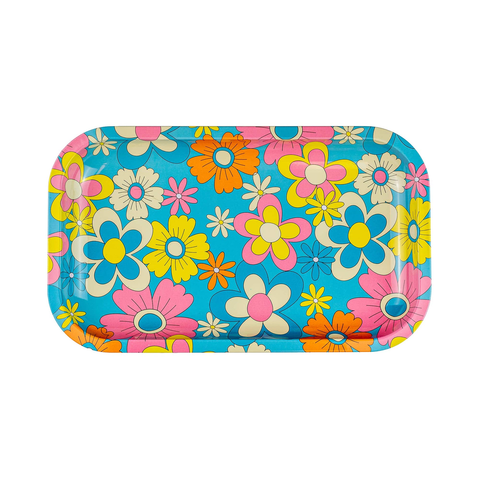 Puff Plate - Retro Flowers Rolling Tray image 0