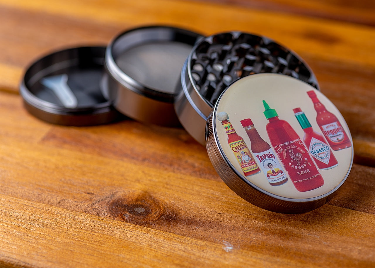 Sky High 4-Piece Herb Grinder - Hot Sauce image 2