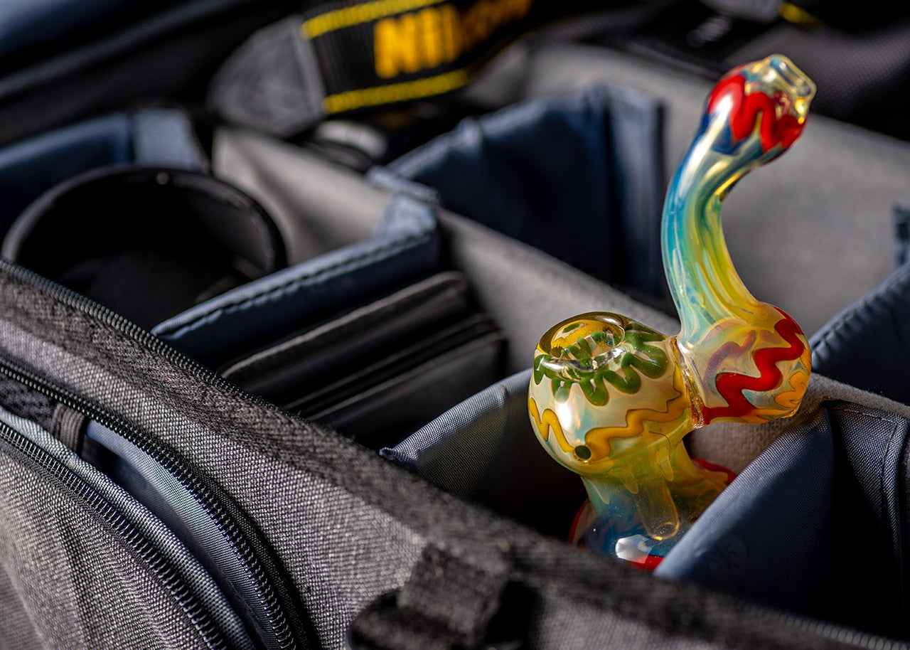 6" Swirled Rasta Color Fumed Bubbler