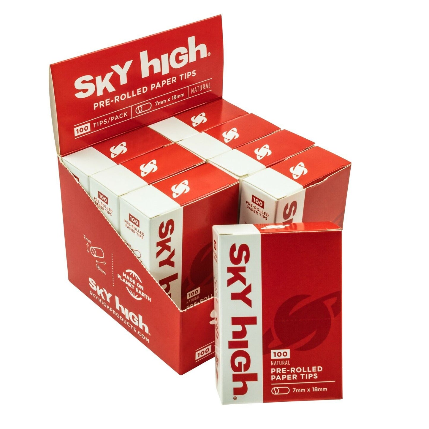 Sky High Pre-Rolled Tips - 100 Tips - 8 Packs (1 Box - 800 Tips) image