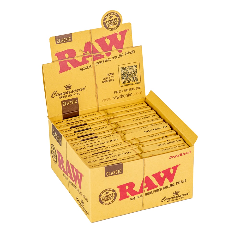 RAW Classic Connoisseur Rolling Papers with Tips - King Sized image 4