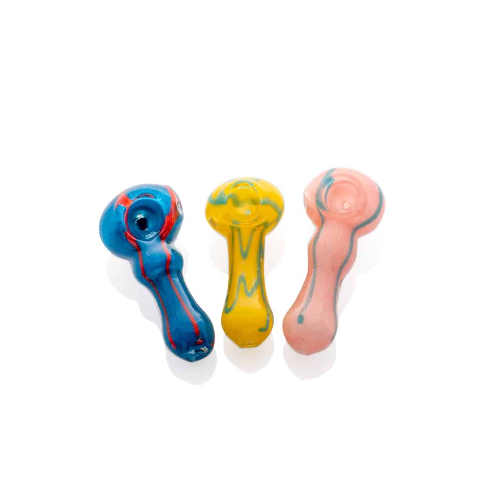 2.5" Frit Swirl Peanut Spoon Pipe image 2