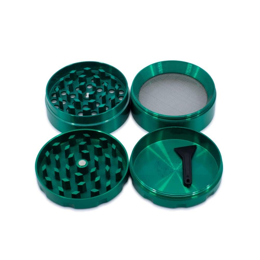 4-Piece Green Aluminum Herb Grinder image 3