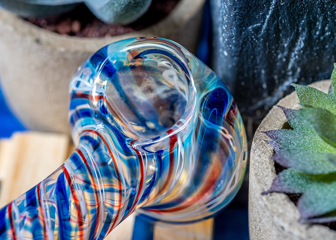 4" Silver Fumed Twisted Spoon Pipe image 7