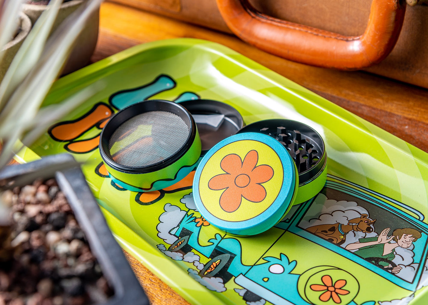 Puff Plate "Light It Up " Scooby | Matching Tray &amp; Grinder Set image 2