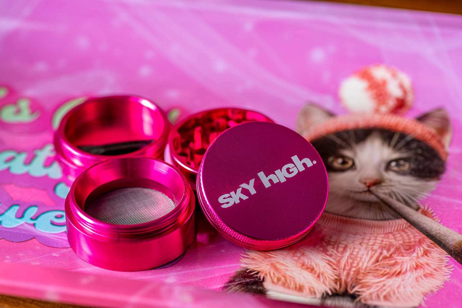 Rolling Tray &amp; Grinder Bundle - Catnip x Pink image 2