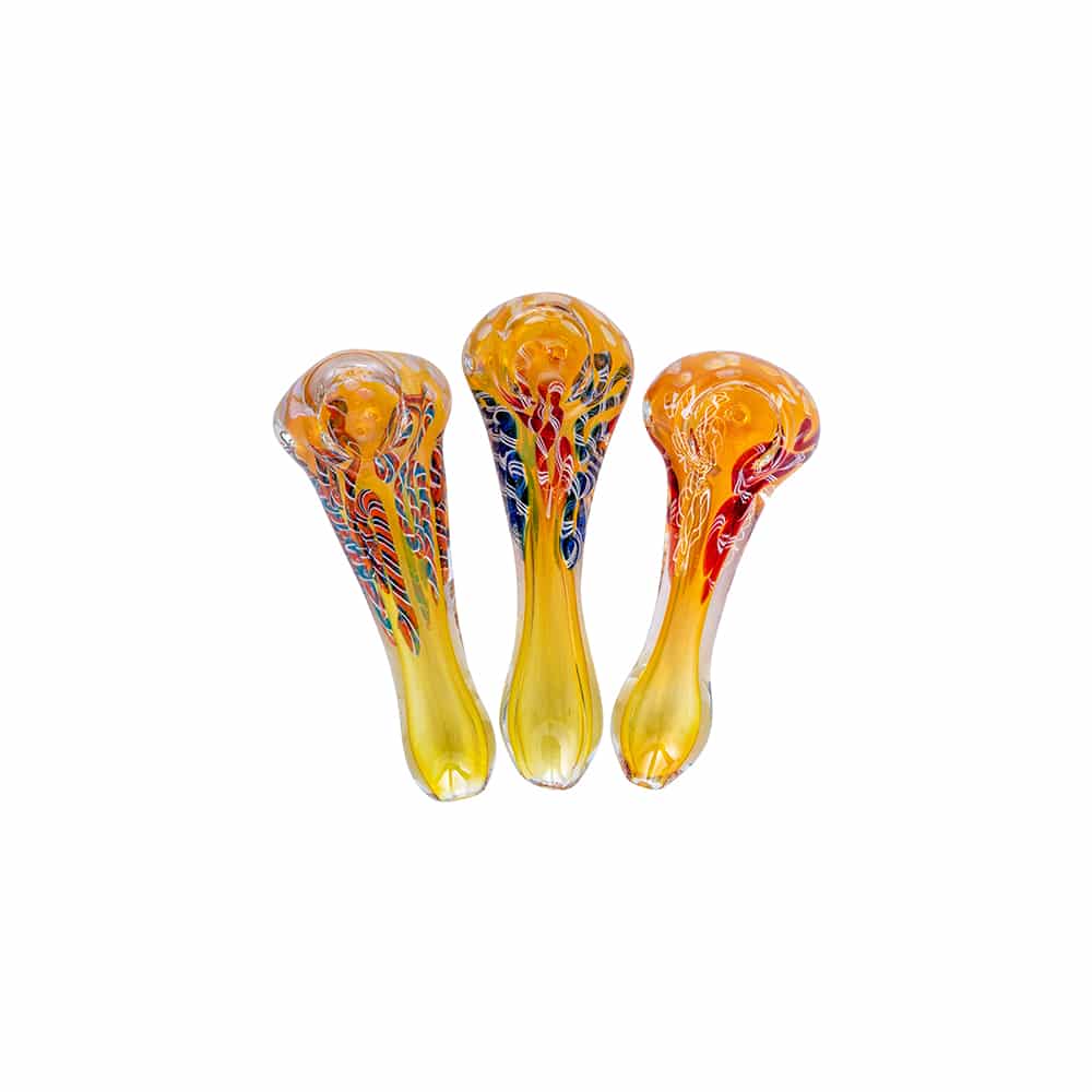 3.5" Gold Fumed Design Spoon Pipe image 0