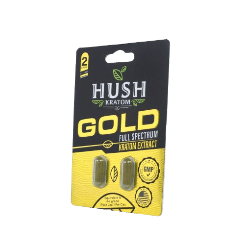 Hush Kratom 2ct Gold Caps image 0