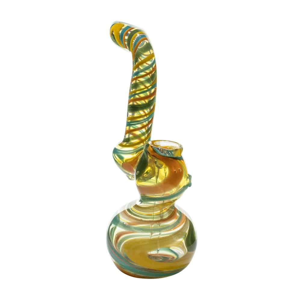 10" Swirled Multicolor Bubbler - Yellow &amp; Blue image