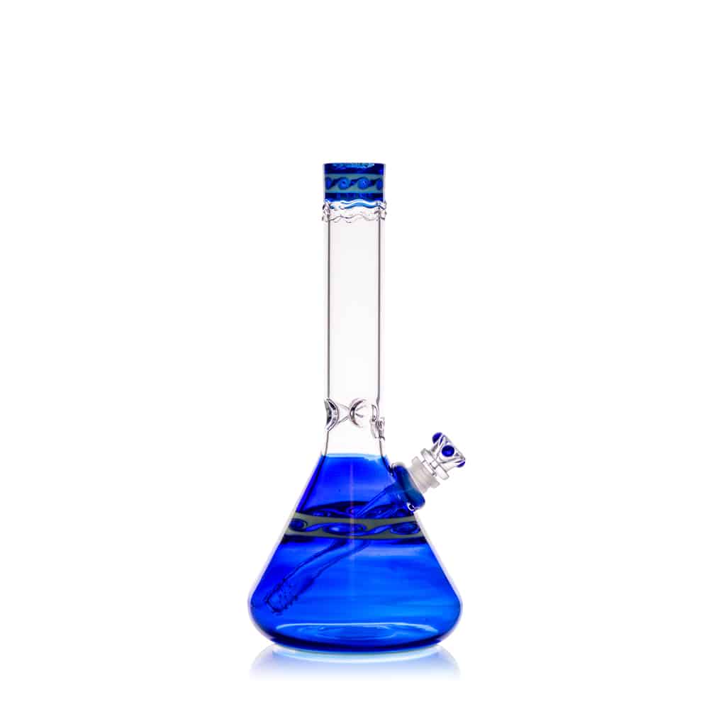 HVY Glass 12" Blue Wave Beaker Bong image 0