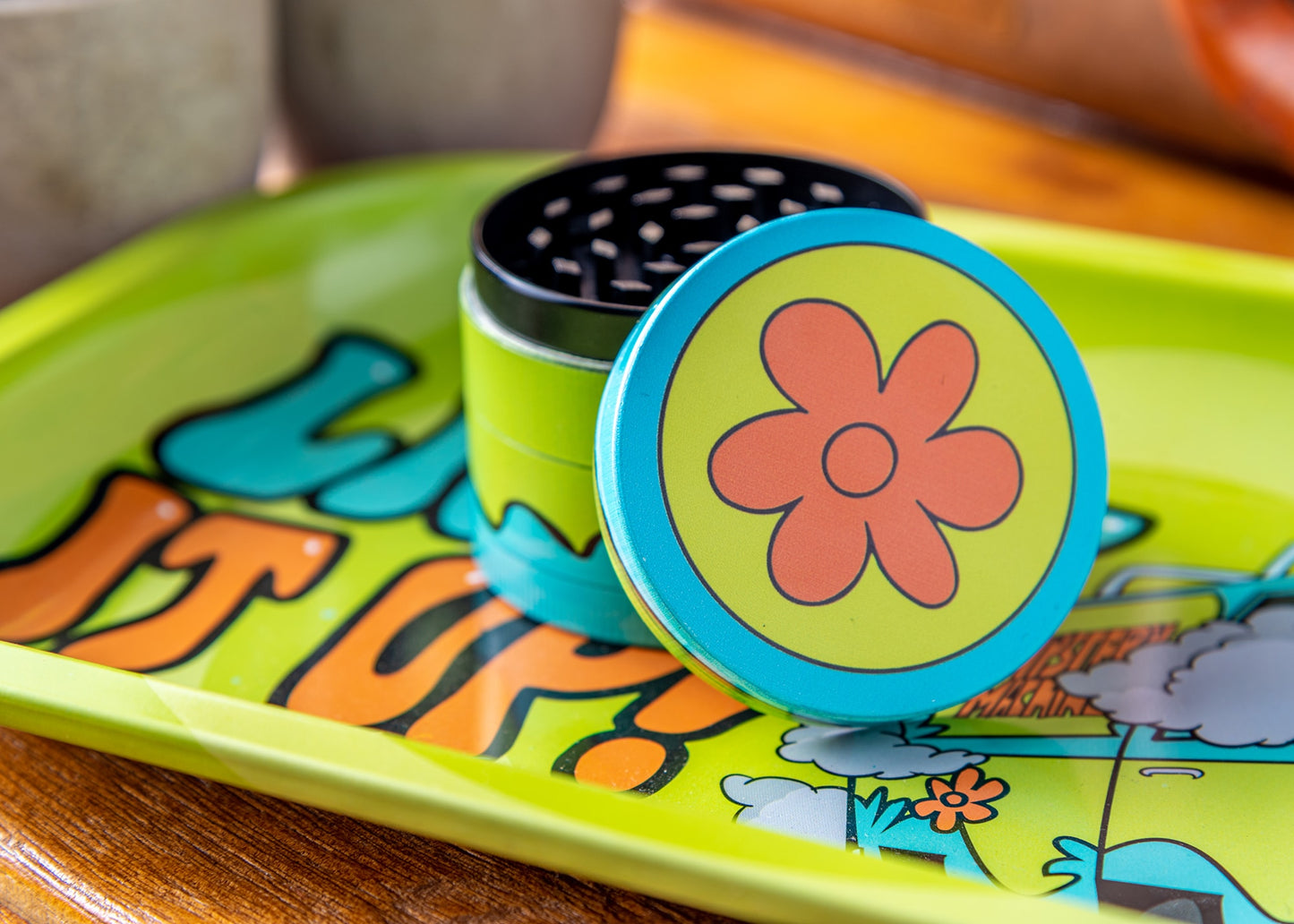 Puff Plate "Light It Up " Scooby | Matching Tray &amp; Grinder Set image 3