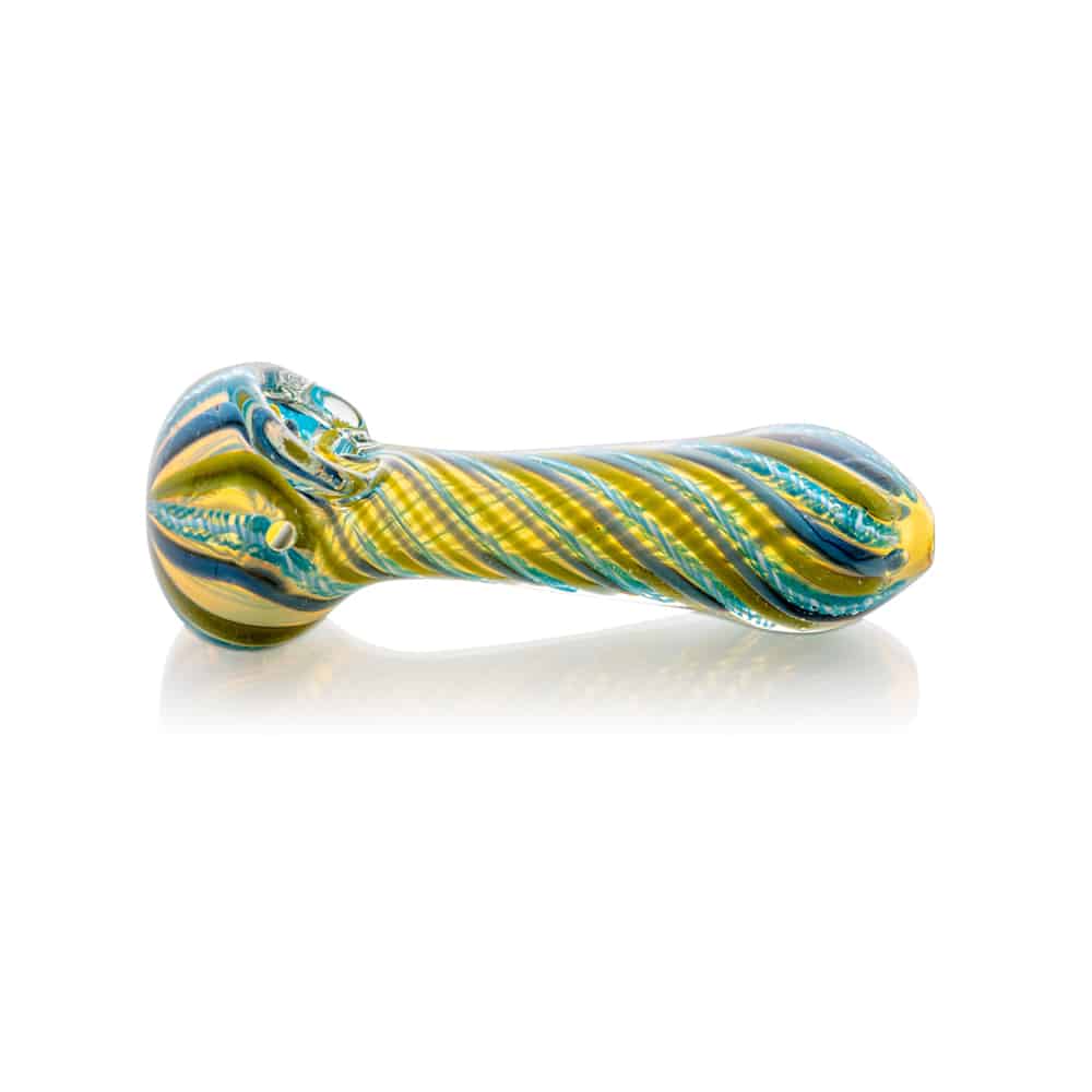 4.5" Silver Fumed Swirl Rods Spoon Pipe image 3