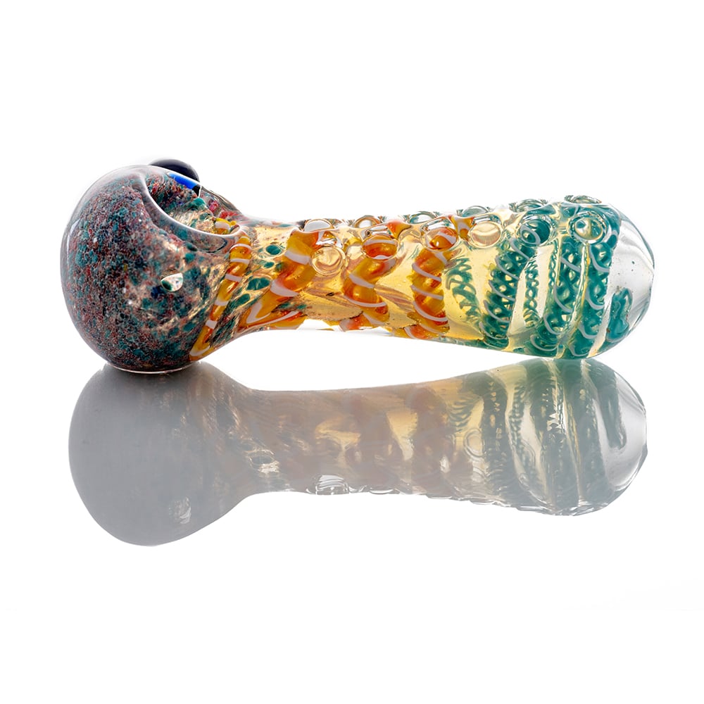 4.5" Fritted Diamond Cut Spoon Pipe image 1