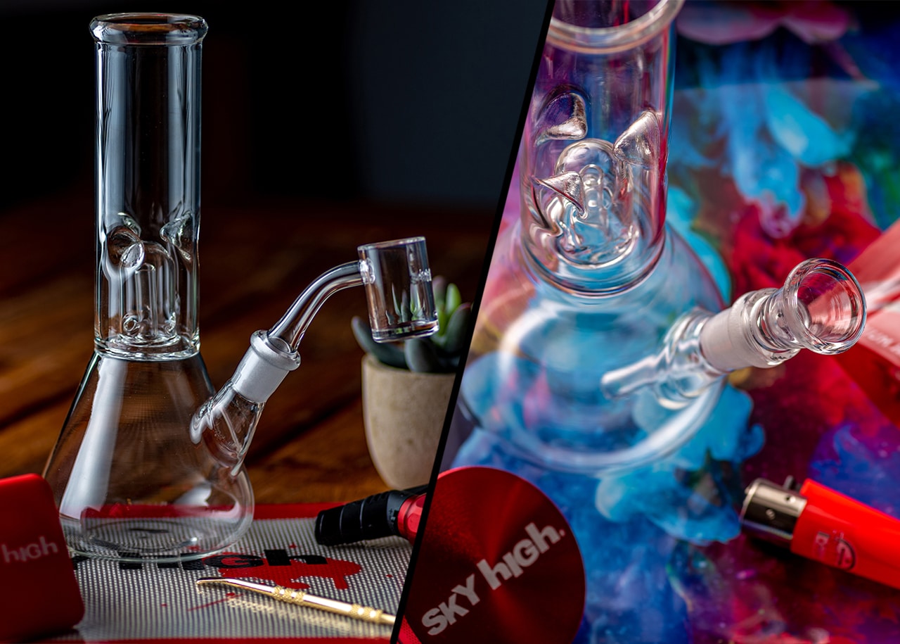 8" Dome Perc Mini Beaker Bong w/ Ice Catcher image 2