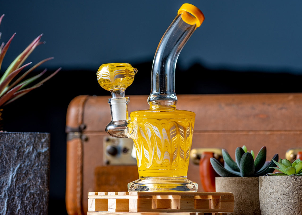7" Color Raked Bubbler Bong image 2
