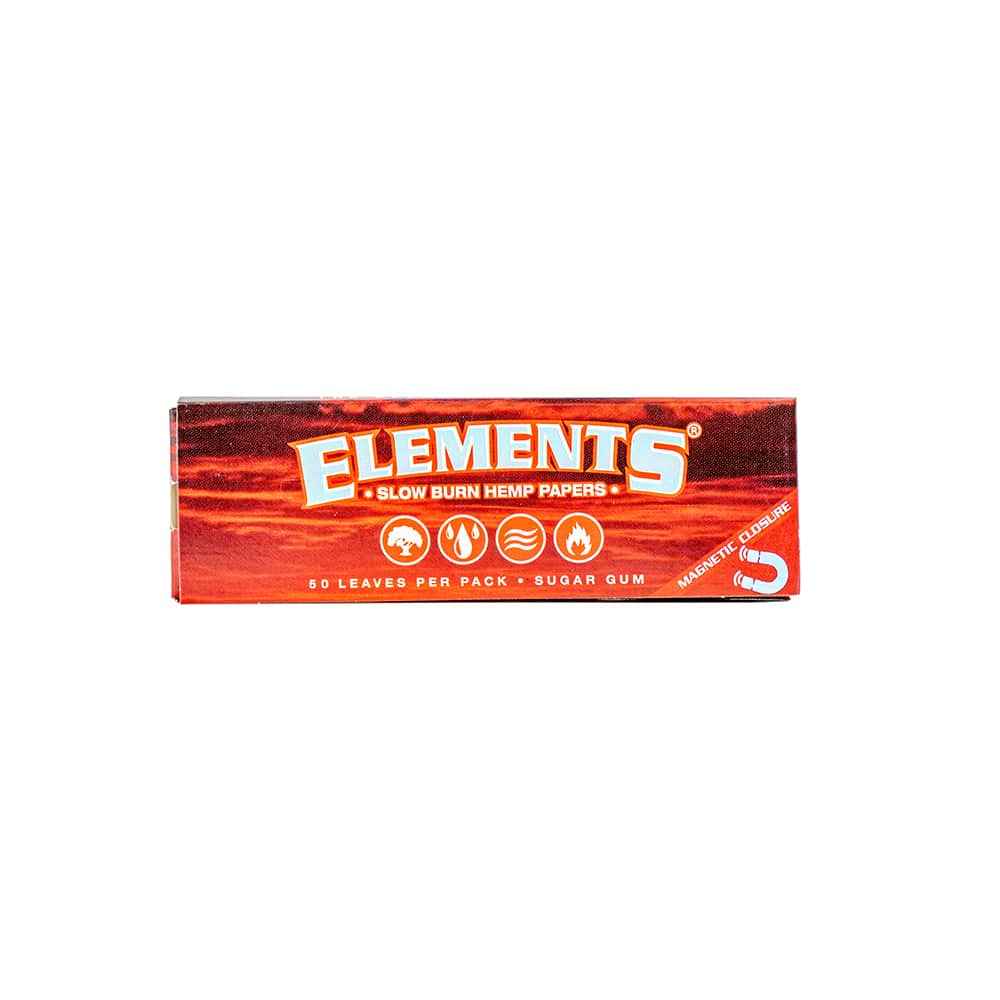 Elements Red Slow-Burn Hemp Rolling Papers - 1 1/4"