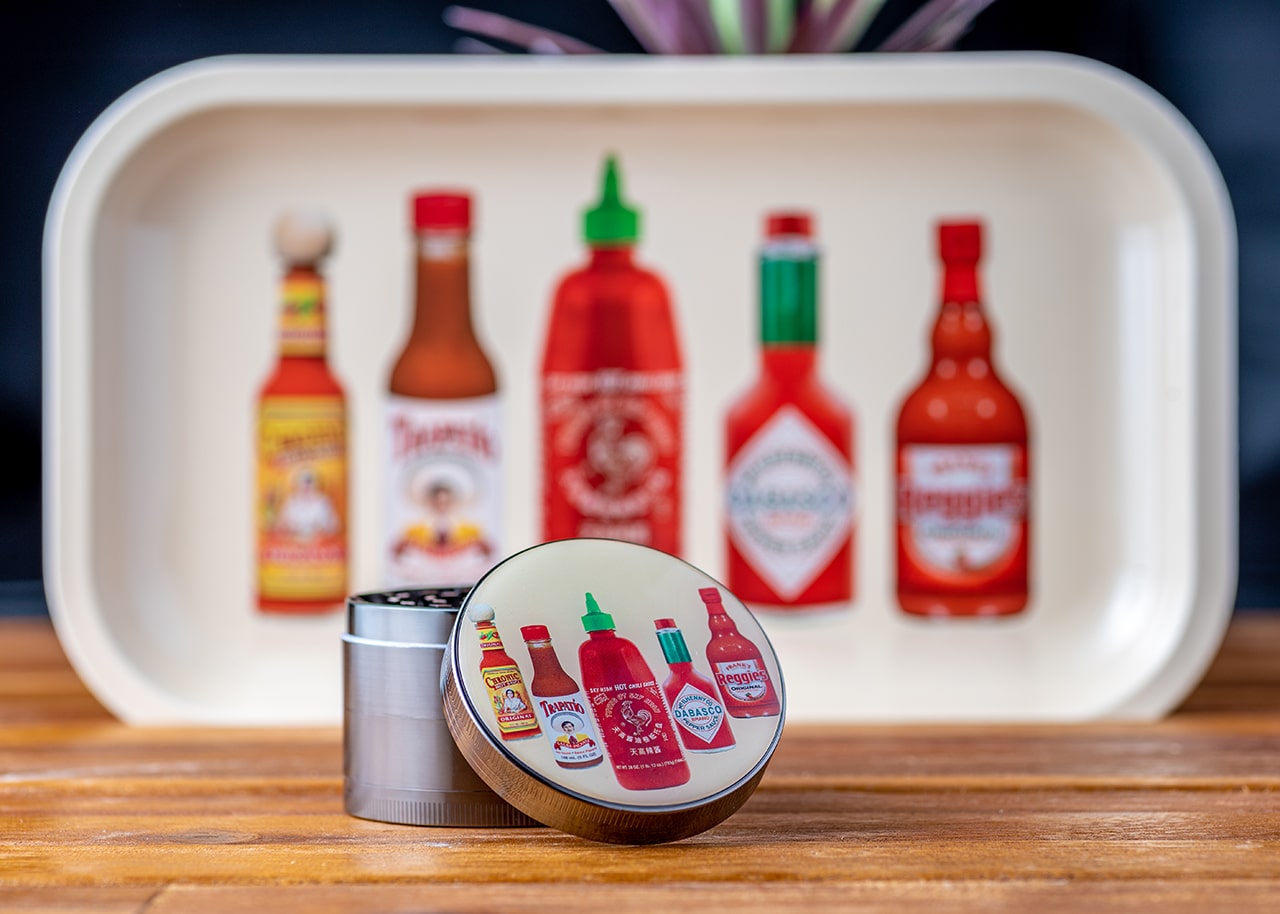 Sky High 4-Piece Herb Grinder - Hot Sauce image 3