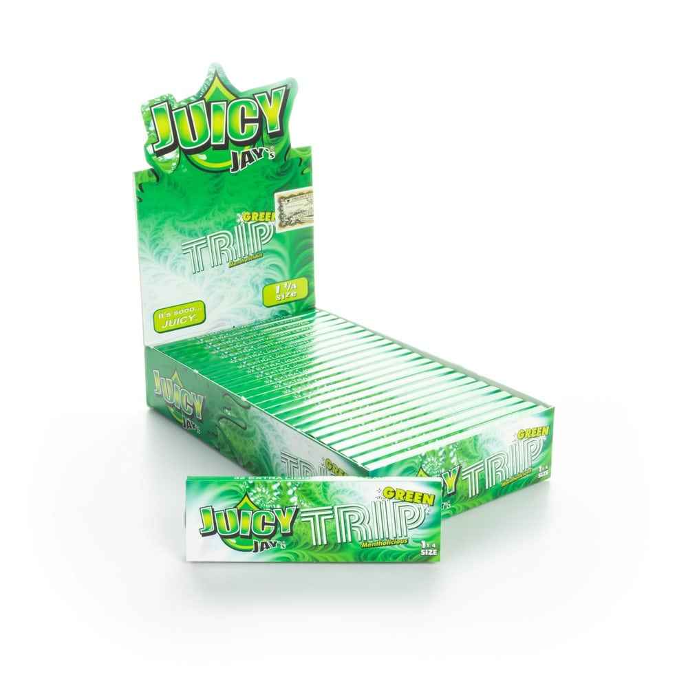 Juicy Jay's Rolling Papers - Green Trip Menthol - 1 1/4"