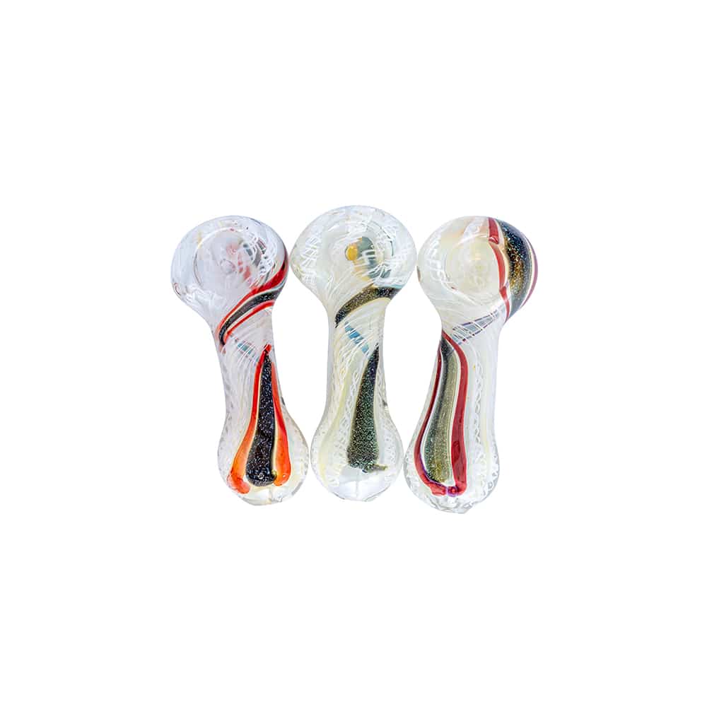 3.5" Dichro Silver Fumed Twisted Spoon Pipe image 0