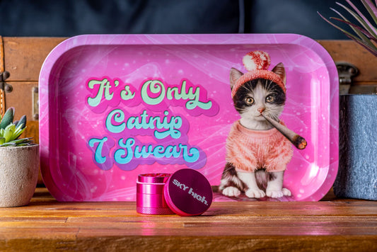 Rolling Tray &amp; Grinder Bundle - Catnip x Pink image 1