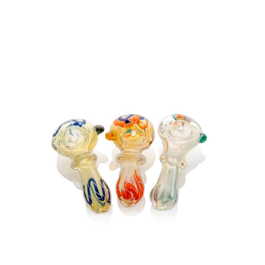 2.5" Silver Fumed Pinwheel Swirl Peanut Spoon Pipe image 0