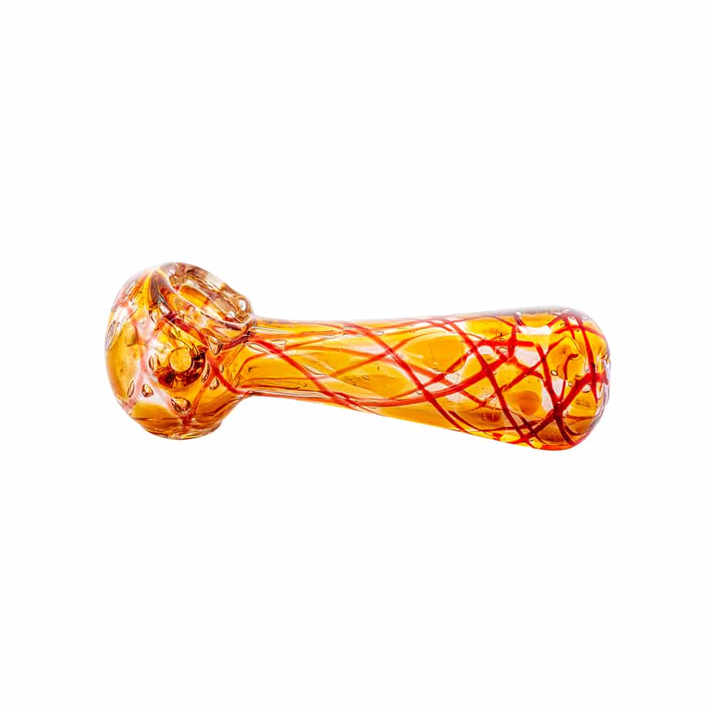 4.5" Gold & Silver Fumed Double Dotted Net Design Spoon Pipe image 2