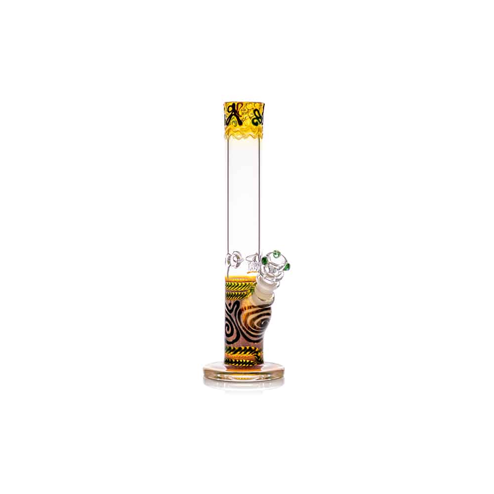 HVY Glass 10" Gold Swirl Straight Tube Bong image 1