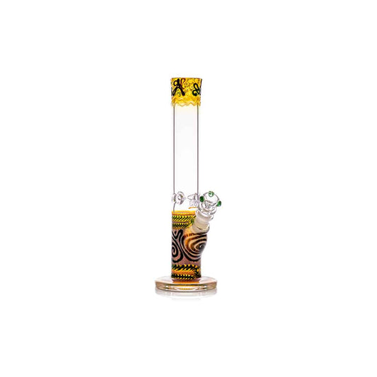 HVY Glass 10" Gold Swirl Straight Tube Bong image 1