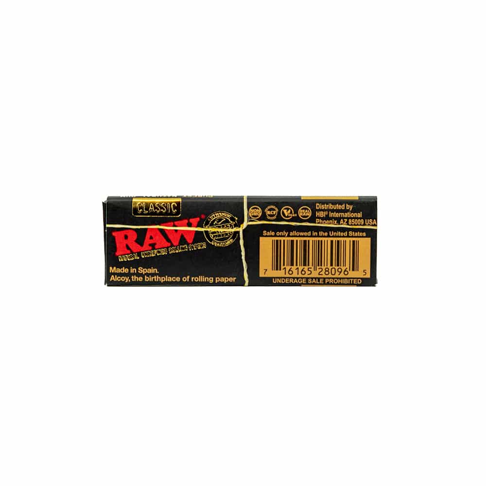 RAW Classic Black Rolling Papers - 1 1/4" image 1