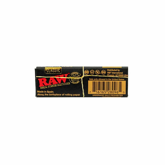 RAW Classic Black Rolling Papers - 1 1/4" image 1