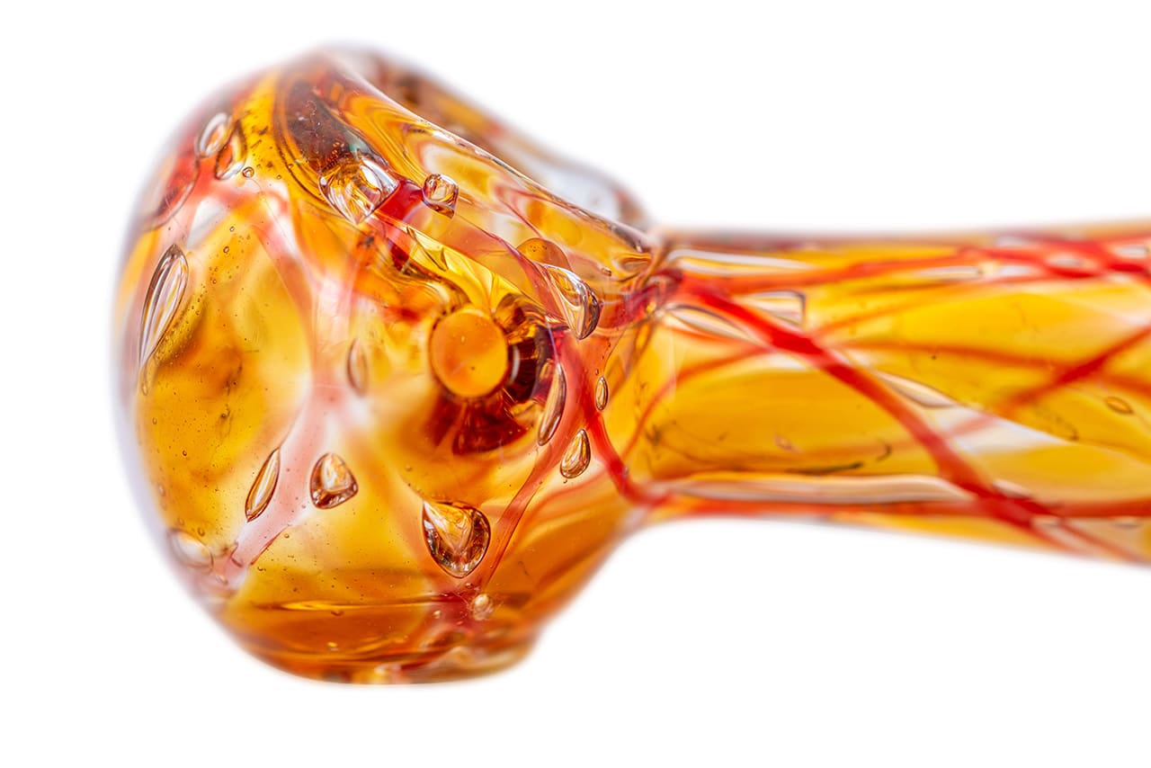 4.5" Gold & Silver Fumed Double Dotted Net Design Spoon Pipe image 6