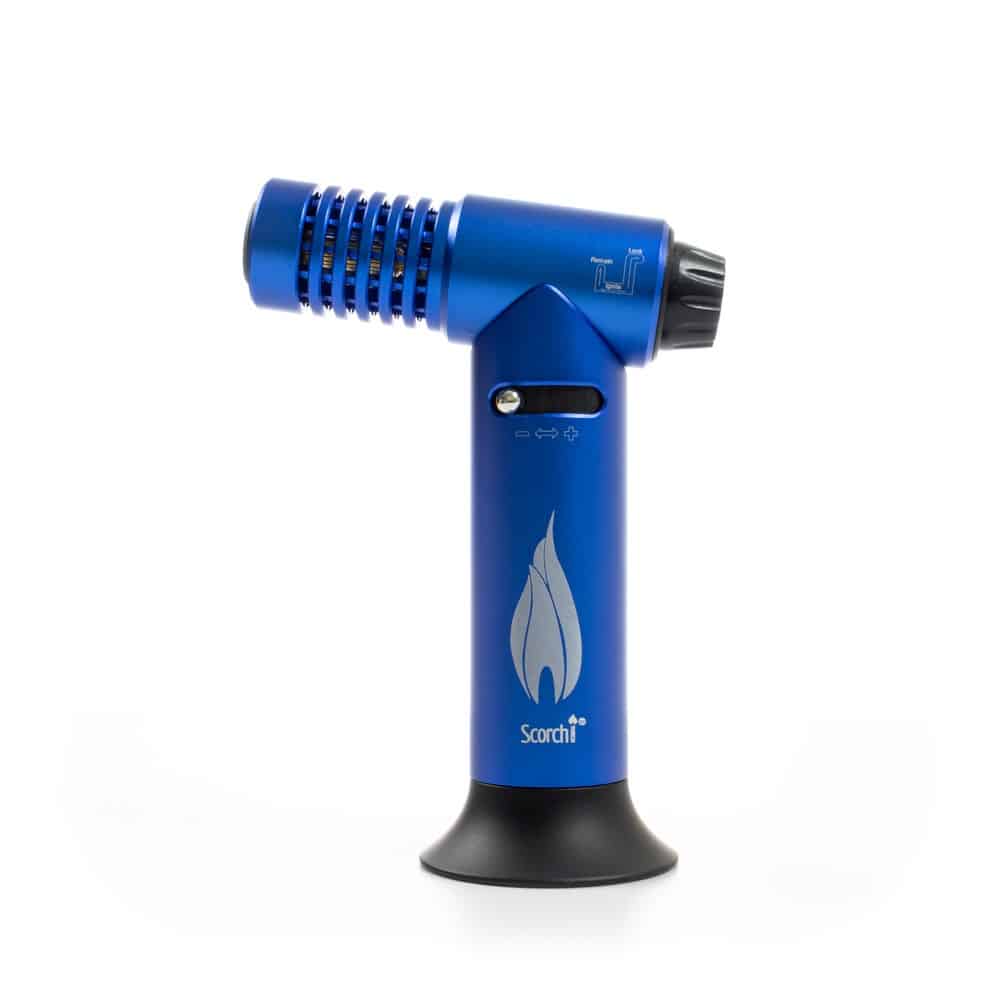 Scorch Torch Coiler - Single Jet Flame Lighter - Black &amp; Light Blue image