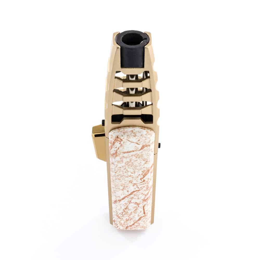 Scorch Torch Skyscraper - Single Jet Flame Lighter - Marble &amp; Gold image