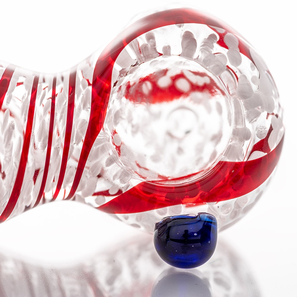 3.5" Fritted Candy Cane Swirl Spoon Pipe image 2