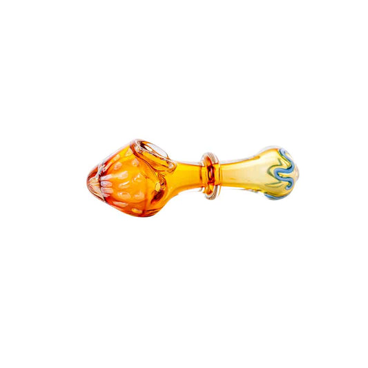 3.5" Gold Fumed Ring Mushroom Spoon Pipe image 1