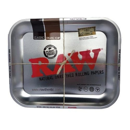 RAW Rolling Tray - Polished Chrome Metal - Large image