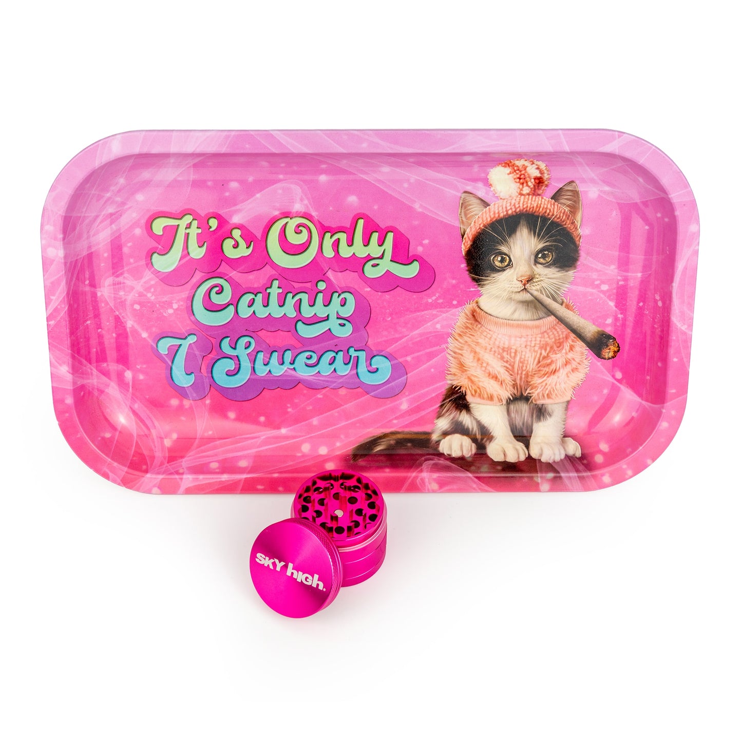 Rolling Tray &amp; Grinder Bundle - Catnip x Pink image 0