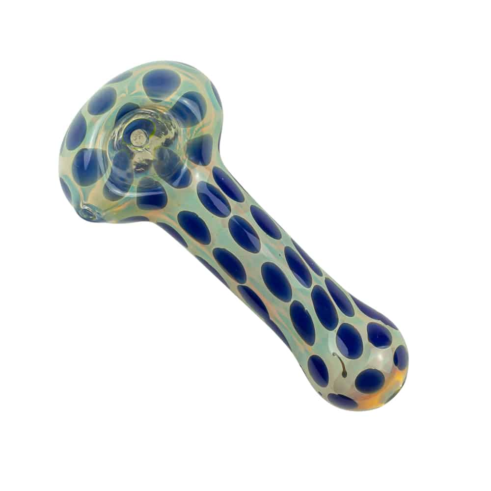 4" Silver Fumed Colorful Dotted Spoon Pipe image 6