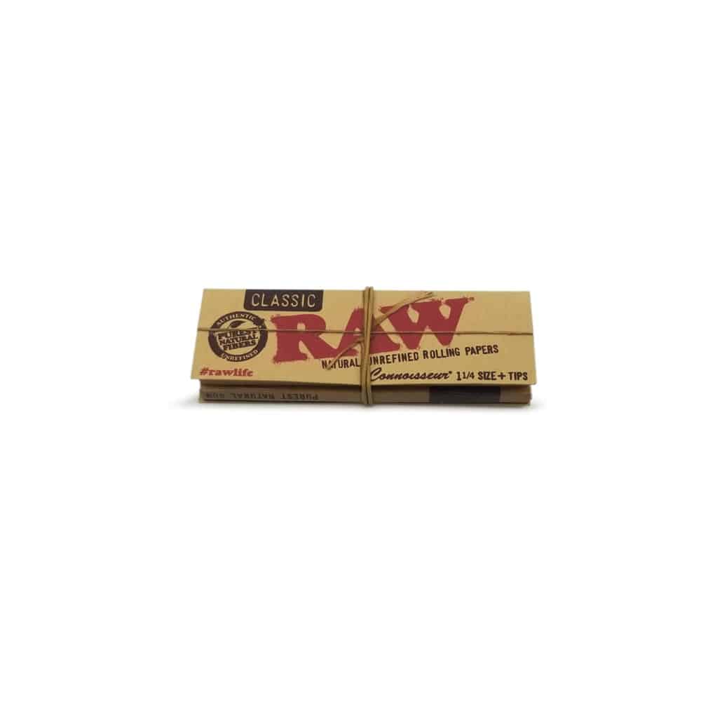 RAW Classic Connoisseur Rolling Papers with Tips - 1 1/4