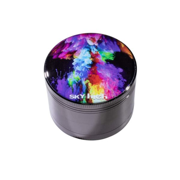 Sky High 4-Piece Herb Grinder - Rainbow Ink