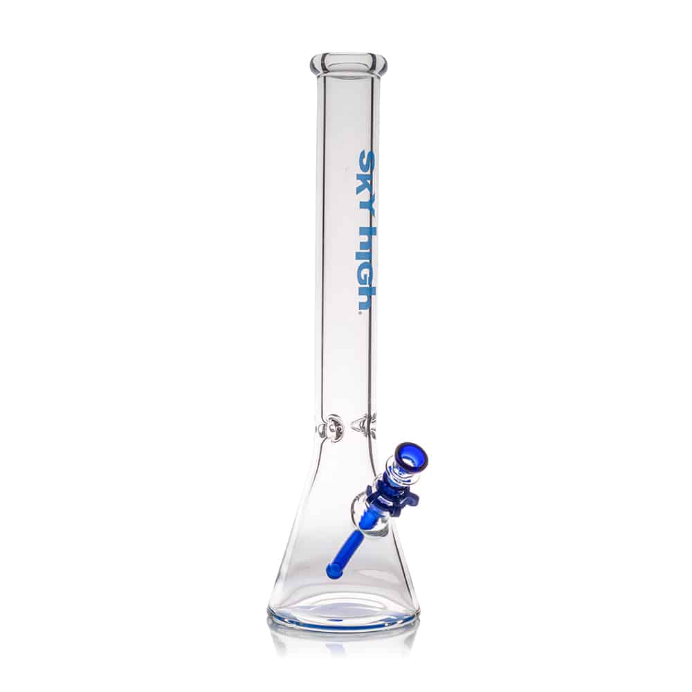 Sky High 18 Glass Beaker Bongs w/ Colored Downstem & K-Clip